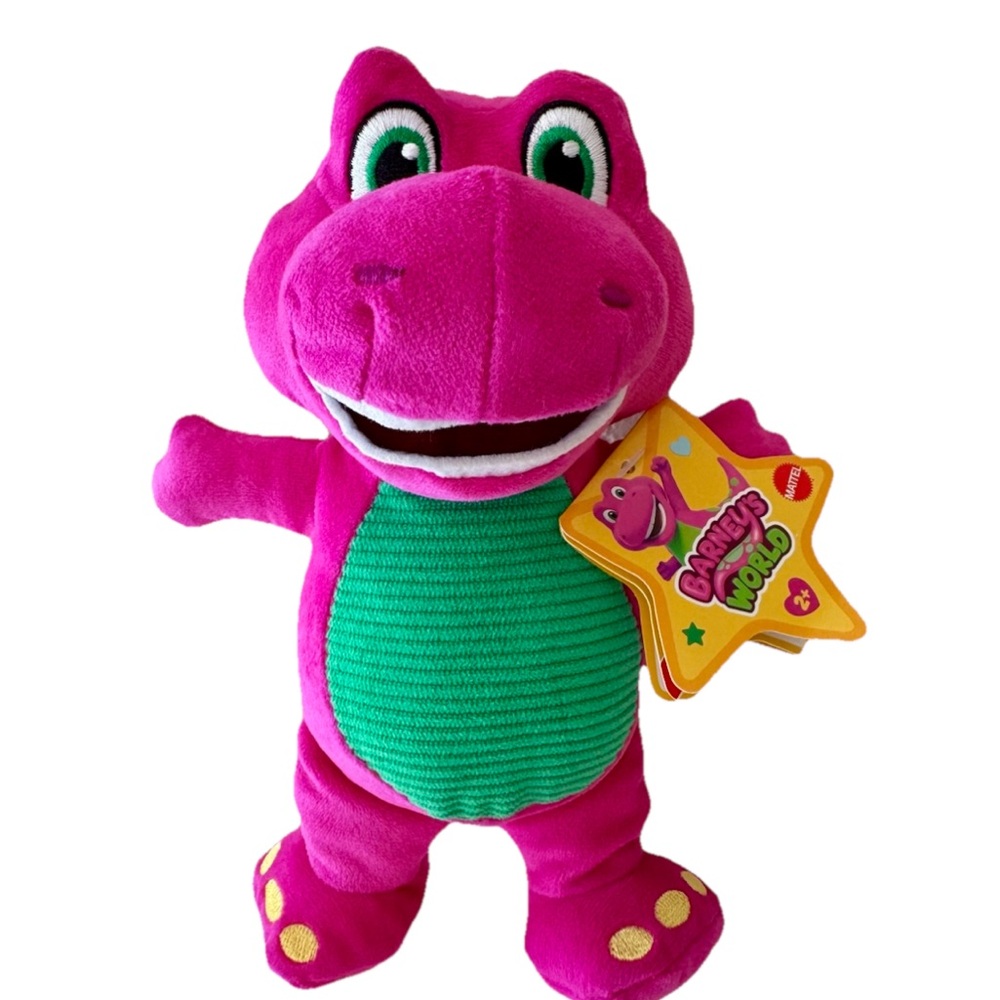 Fisher-Price Barney’s World Plush - Barney Purple Dinosaur Stuffed Animal 8” NEW
